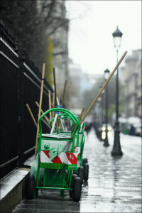 des charettes sur und point de rassemblement, Paris IV