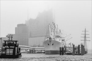 au devant l'Elbphilharmonie l'ancien navire cargo « Cap San Diego » est situé
