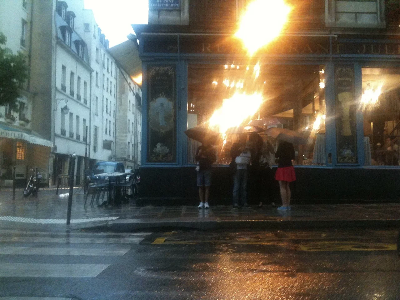 forte pluie estivale à Paris