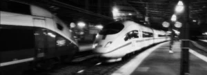 le train à Francfort en départ. Gare de l'Est, Paris